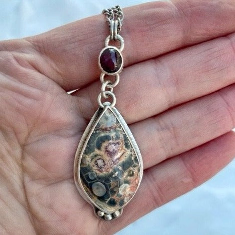 Galaxy Rhyolite Pendant, with Ruby Star