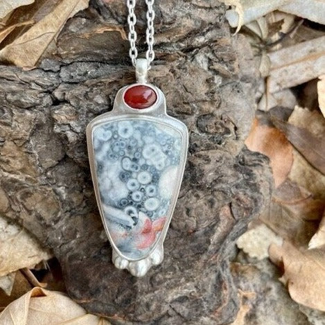 Galaxy Rhyolite with Schachan Agate Pendant