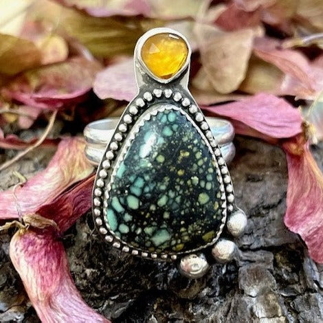 Hubie Turquoise and Citrine Statement Ring