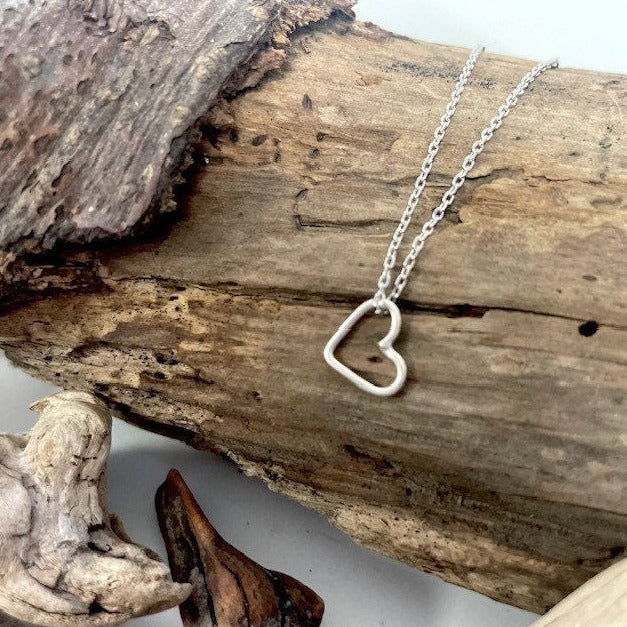 Sterling Open Heart Necklace