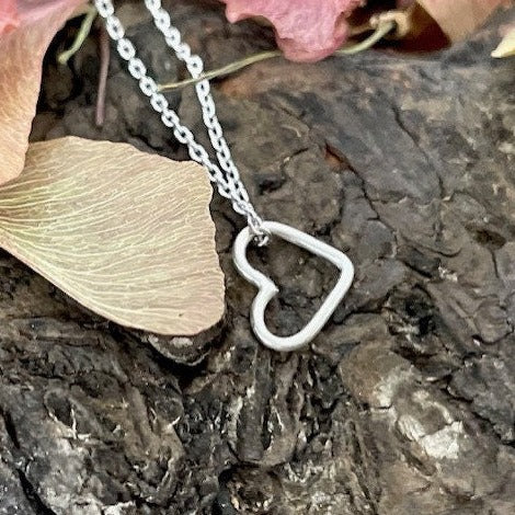 Sterling Open Heart Necklace