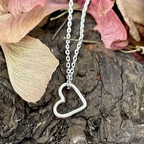 Sterling Open Heart Necklace