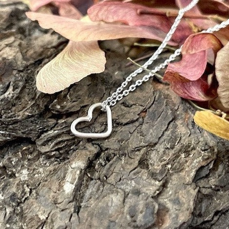 Sterling Open Heart Necklace