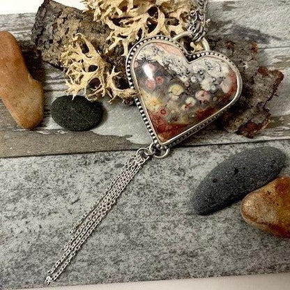 Galaxy Rhyolite | Love Note Collection Heart Pendant Necklace BLOSSOM