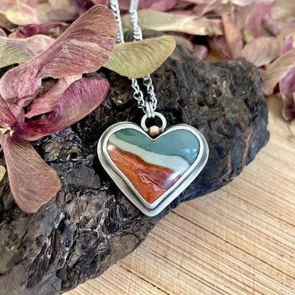 Polychrome Jasper | Love Note Collection Heart Pendant Necklace EXPLORE