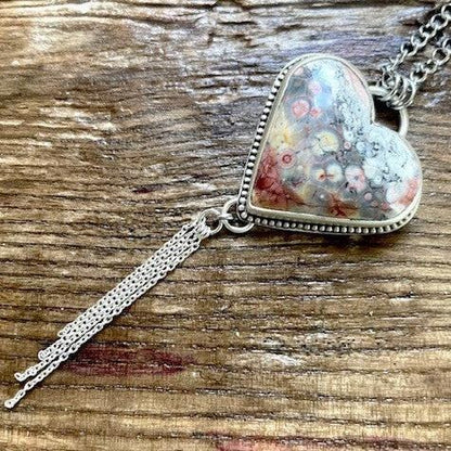 Galaxy Rhyolite | Love Note Collection Heart Pendant Necklace BLOSSOM