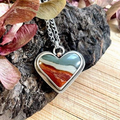 Polychrome Jasper | Love Note Collection Heart Pendant Necklace EXPLORE