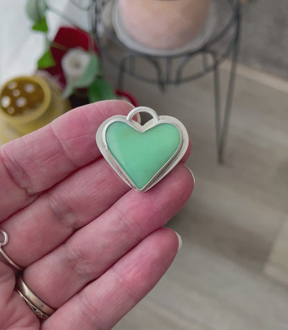 Newman Chrysoprase | Love Note Collection Hearts Necklace: WORTHY