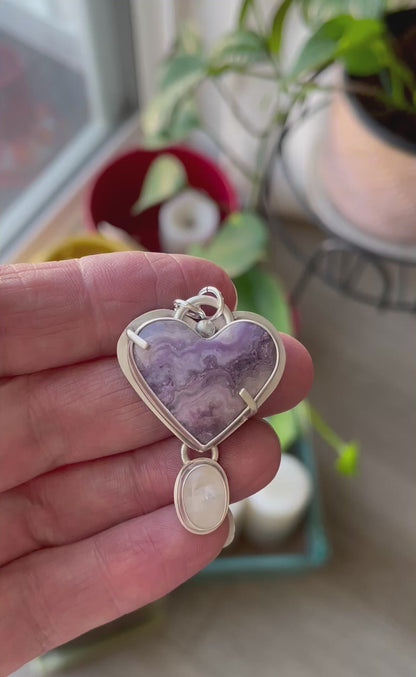 Purple Lace Agate & Moonstone | Love Note Collection Heart: BALANCE